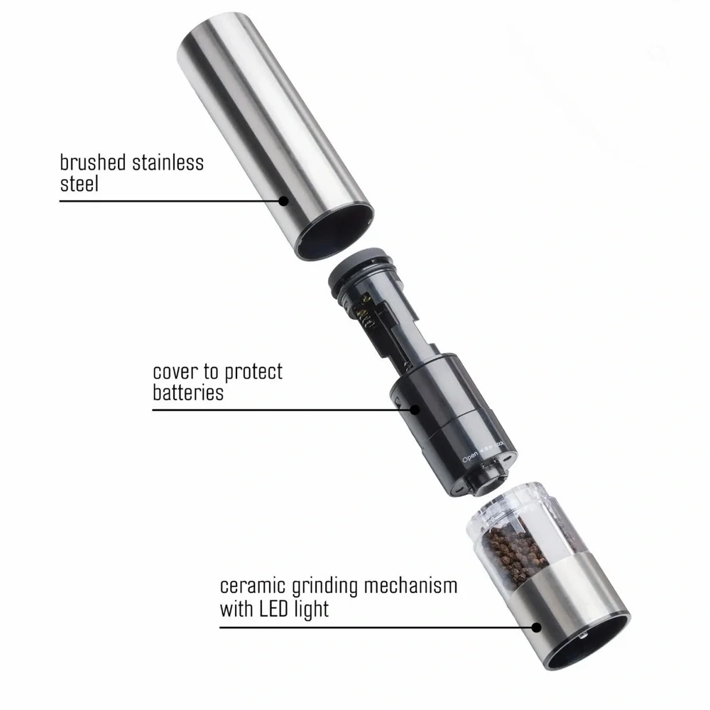 Kamenstein Electric Stainless Steel Salt and Pepper Grinder Set of 2 NEW!!! - Picture 7 of 7